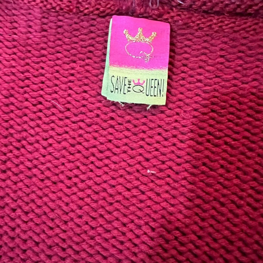 Elegant Red Button-Up Women's Sweater/coat - Picture 9 of 10
